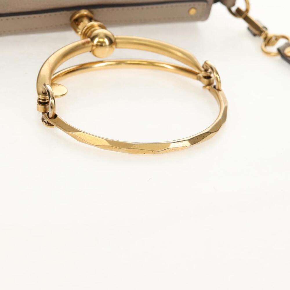 Chloe Nile Medium Bracelet Shoulder Bag Leather Beige Gold Auth 157808 - Picture 7 of 16